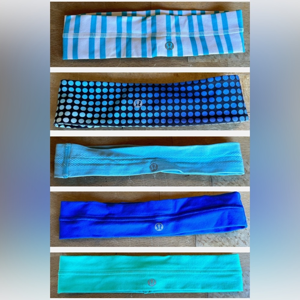 Lululemon blue headbands bundle (5)